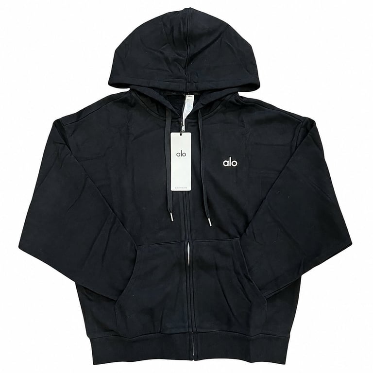 Grey Brown Full Zip Fleece Hoodie Isolated on White