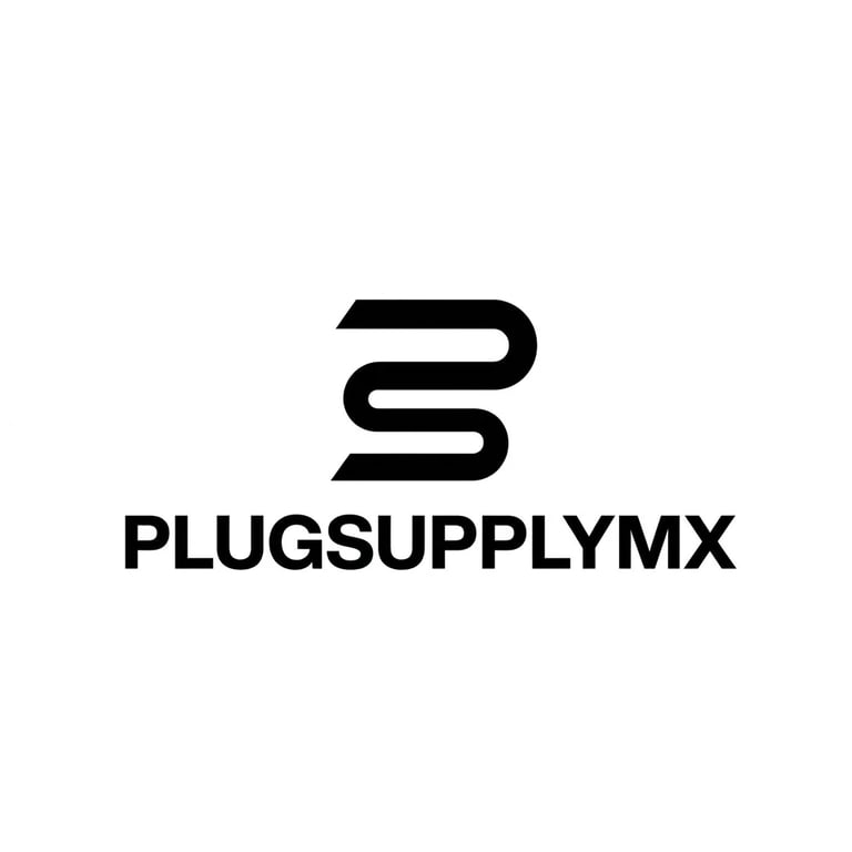 PlugSupplyMX logo featuring stylized S symbol above company name in black text